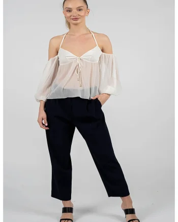 Pantaloni Drepti Cu Talie Inalta, W38-L32