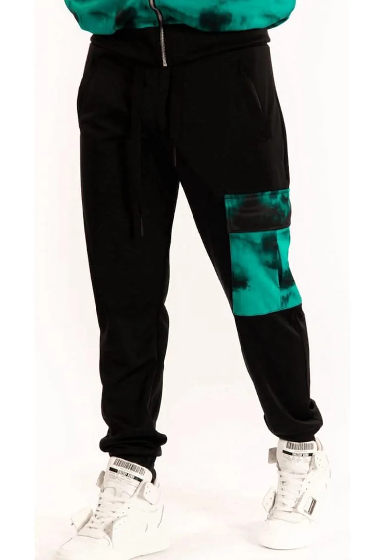 Pantaloni de trening cu buzunar contrastant,