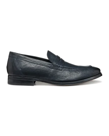 Pantofi loafer cu varf rotund, Bleumarin