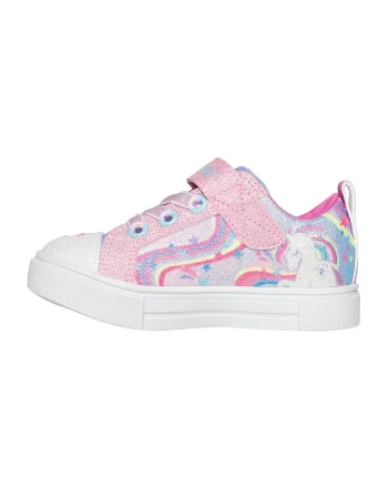 Pantofi stralucitori cu velcro si lumini Twinkle Sparks, Roz