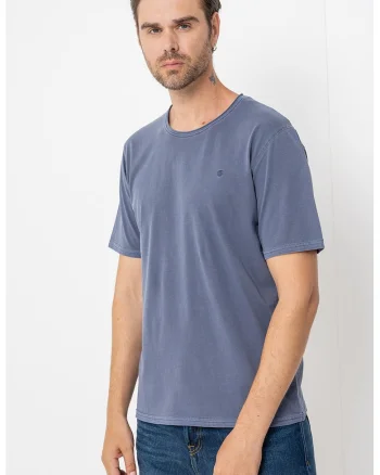 Tricou din bumbac cu model uni Rydes, Violet prafuit