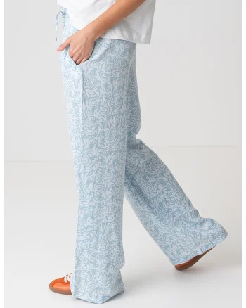 Pantaloni din lyocell cu croiala ampla, Albastru pastel