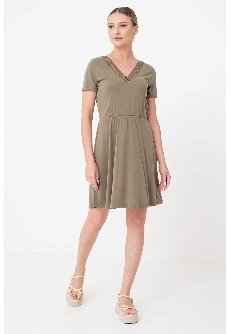 Rochie cu insertie crosetata Savannah, Verde masliniu