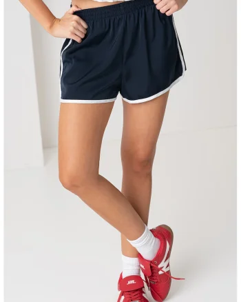 Pantaloni scurti cu talie elastica, Alb/Bleumarin