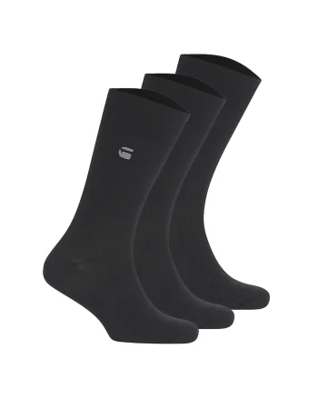 Set de sosete lungi cu logo brodat - 3 perechi, Negru