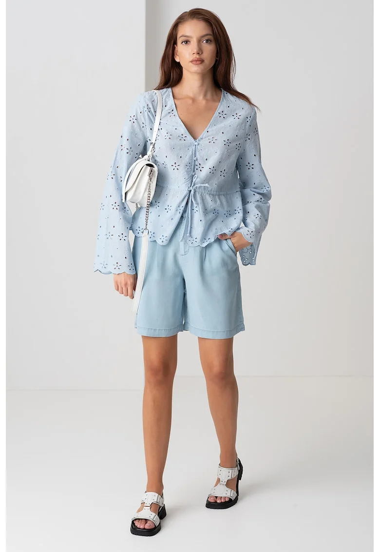 Bluza lejera cu perforatii, Albastru deschis