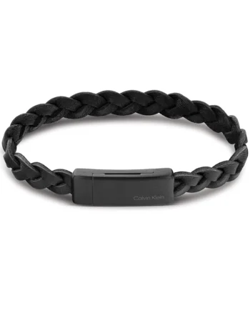 Bratara  Men’s Collection Braided Leather 35000129, Negru
