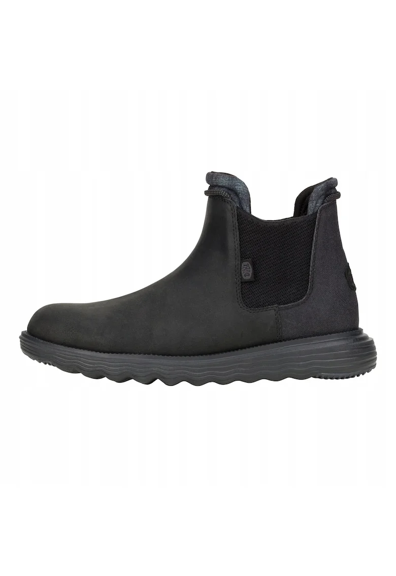 Ghete Chelsea de piele naturala pentru Barbati,  Branson Classic, Negru, Negru