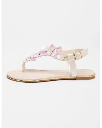 Sandale cu bareta separatoare Capri, Lila/Roz pal