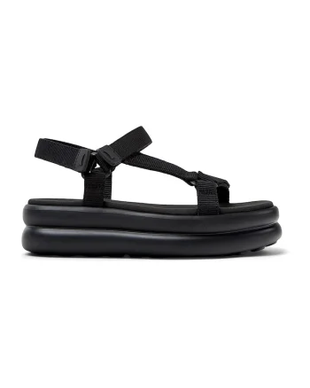 Sandale flatform cu detalii florale Twins, Negru