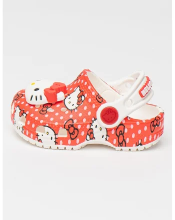 Saboti slingback Hello Kitty, Rosu/Alb