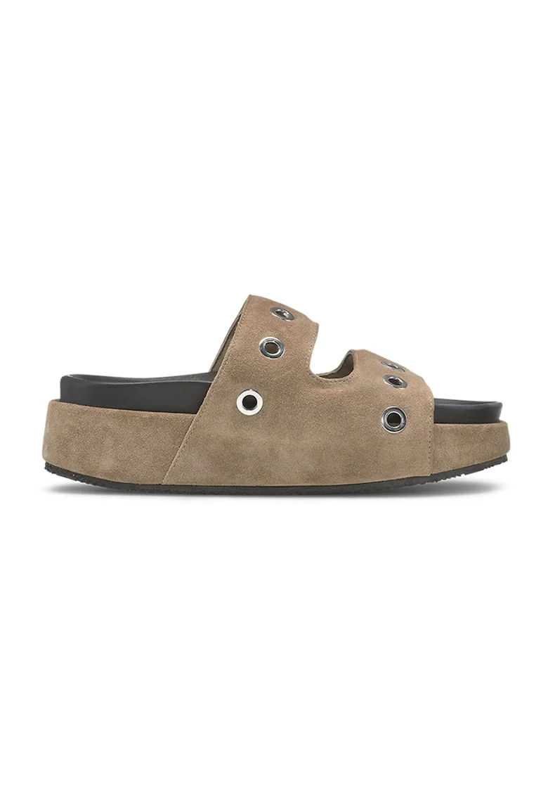 Papuci de piele intoarsa, Maro taupe