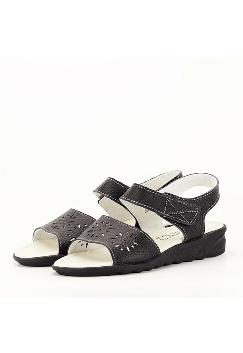 Sandale negre din piele naturala Catis M5 5828, Negru