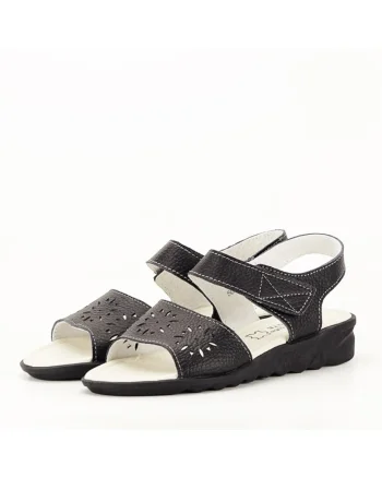 Sandale negre din piele naturala Catis M5 5828, Negru