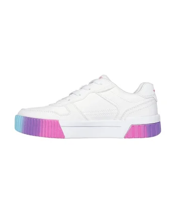 Pantofi sport Jade de piele ecologica cu platforma, Alb/Roz/Albastru