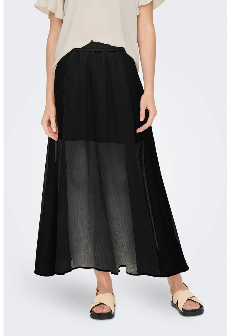 Fusta maxi cu aspect semi-transparent