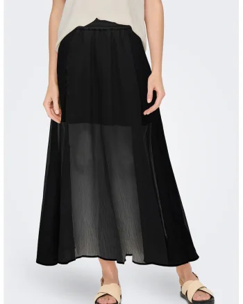 Fusta maxi cu aspect semi-transparent