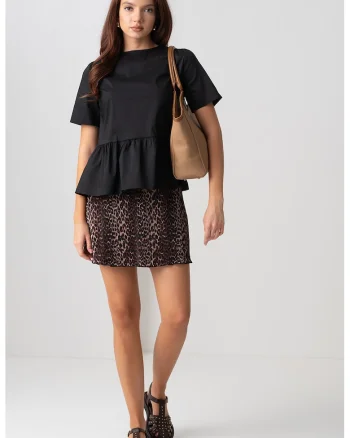Bluza din amestec de bumbac cu decupaje