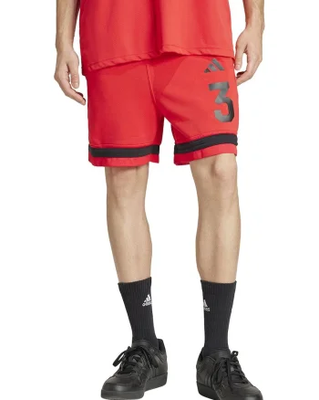 Pantaloni scurti cu logo, Rosu/Negru