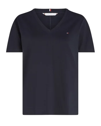 Tricou din bumbac cu decolteu in V