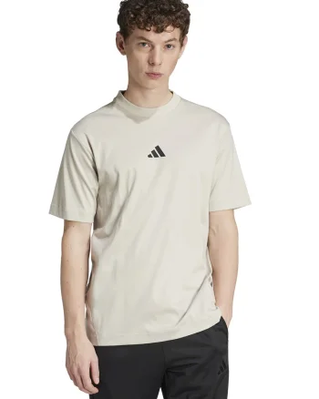 Tricou cu decolteu la baza gatului si detaliu cu model monograma, Negru/Grej