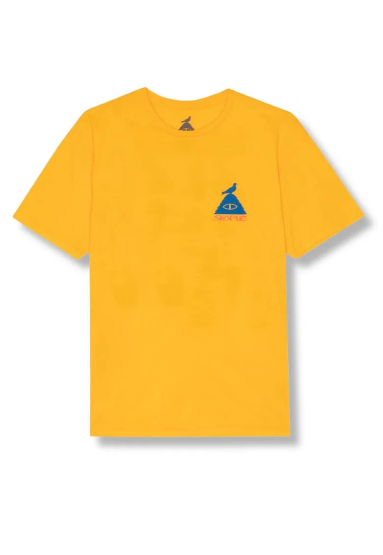 Tricou barbat  x Staple, galben, bumbac 100%, editie limitata, grafica artistica