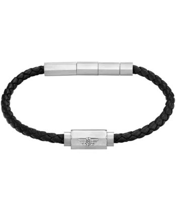 Bratara  Men din piele PEAGB0035101, Argintiu, Negru