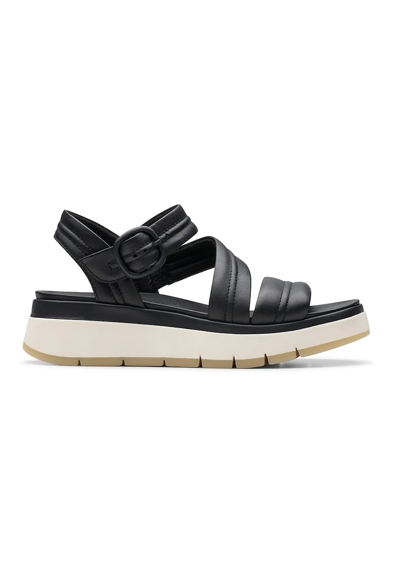 Sandale de piele cu platforma Tuscan, Negru