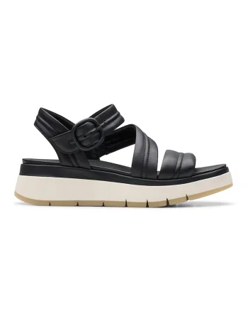 Sandale de piele cu platforma Tuscan, Negru