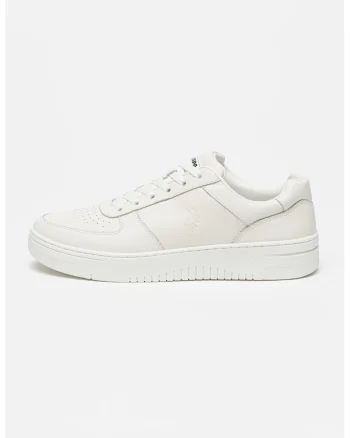 Pantofi sport low-cut din piele Robert, Alb murdar