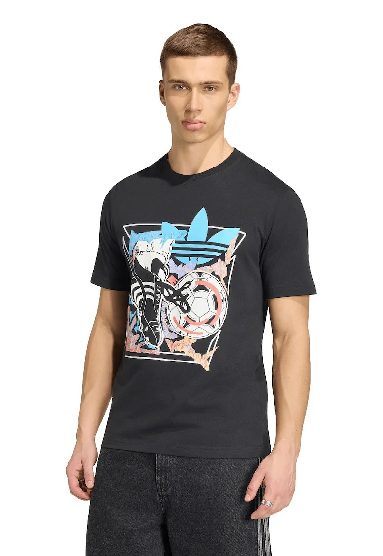 Tricou regular fit din bumbac Anime, Negru stins