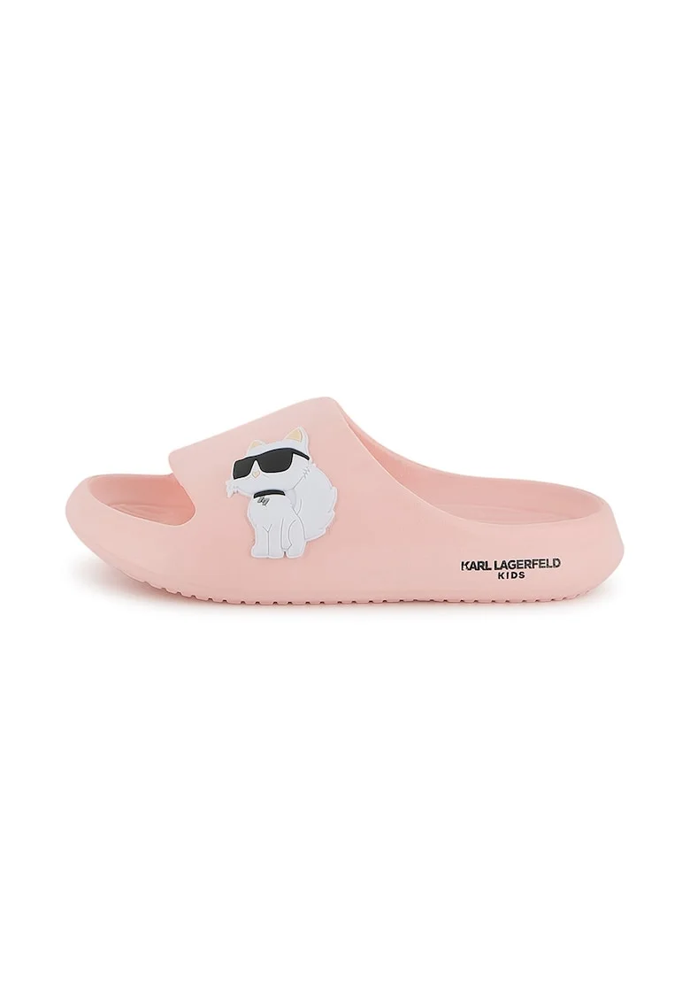 Papuci cu logo, Roz pastel