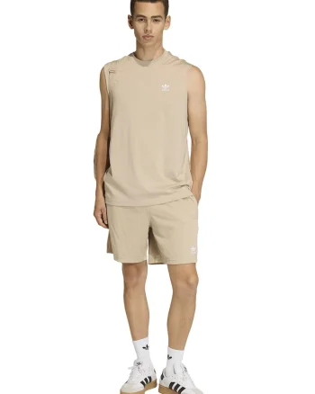 Pantaloni scurti cu talie elastica, Maro nisip