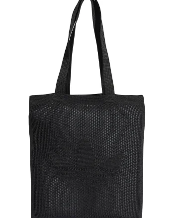 Geanta tote textila cu design perforat -1.8L, Negru