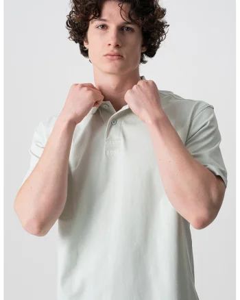 Tricou polo relaxed fit, Albastru deschis