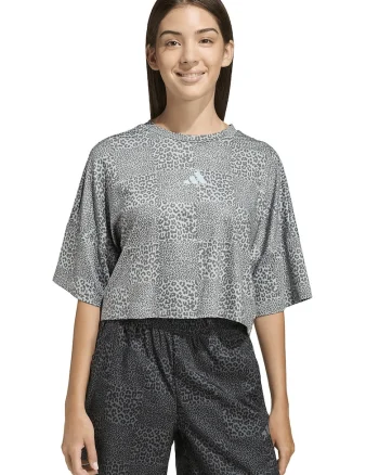 Tricou crop Future Icons, Gri deschis/Gri