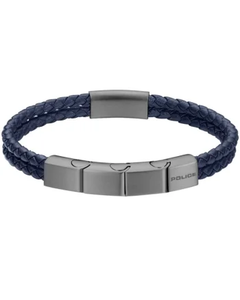 Bratara  Parallel piele dubla PEAGB0039603, Argintiu, Albastru