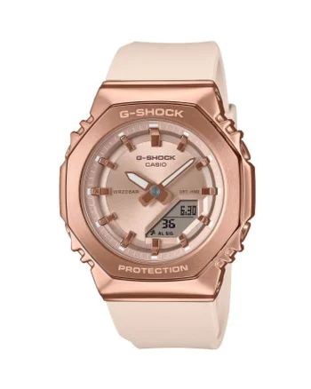 Ceas dama  G-SHOCK, plastic/cauciuc, bej/roz-auriu, 41mm, rezistent la apa 200m