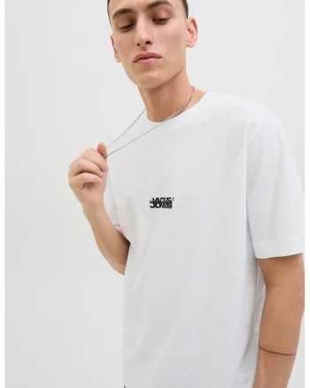 Tricou cu imprimeu logo, Alb optic