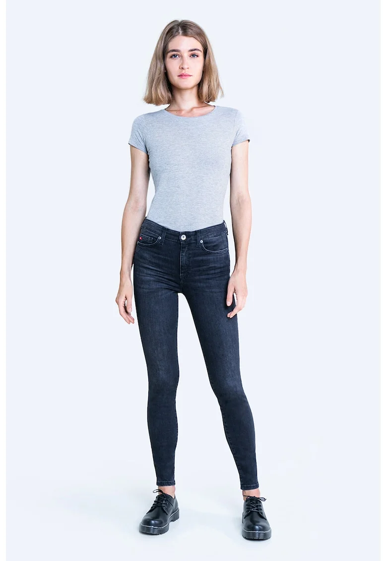 Blugi skinny cu talie inalta Melinda, Bleumarin