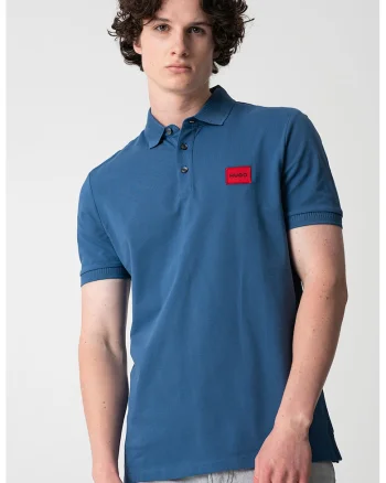 Tricou polo slim fit Dereso, Rosu/Albastru