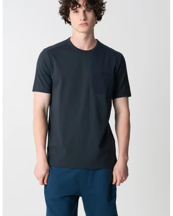 Tricou cu buzunar pe piept, Bleumarin