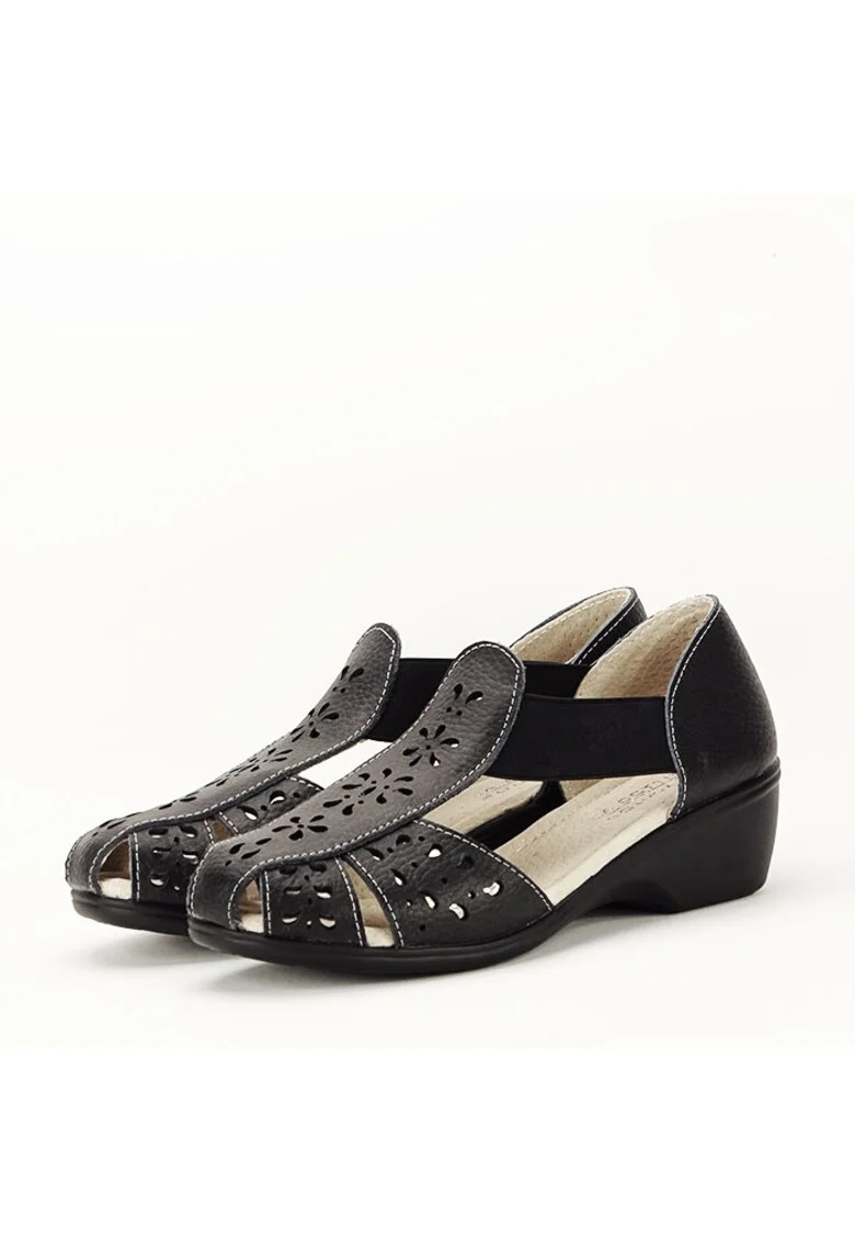 Sandale negre din piele naturala Ozana M5 5938, Negru