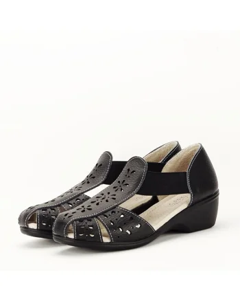 Sandale negre din piele naturala Ozana M5 5938, Negru