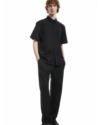 Camasa regular fit de bumbac, Negru