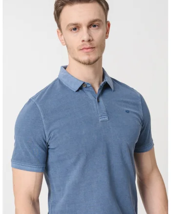 Tricou polo cu logo, Albastru prafuit