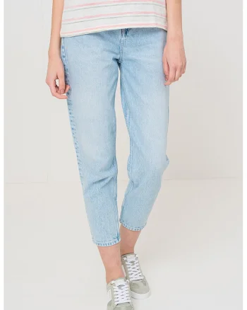 Blogi capri mom-fit, Albastru deschis melange