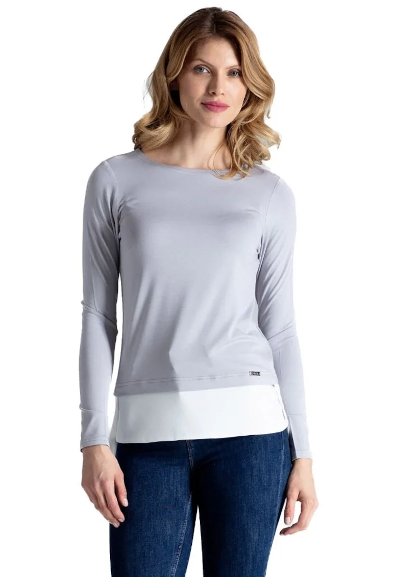 Tricou cu mânecă lungă pentru femei Eiree M374 gri, Gri