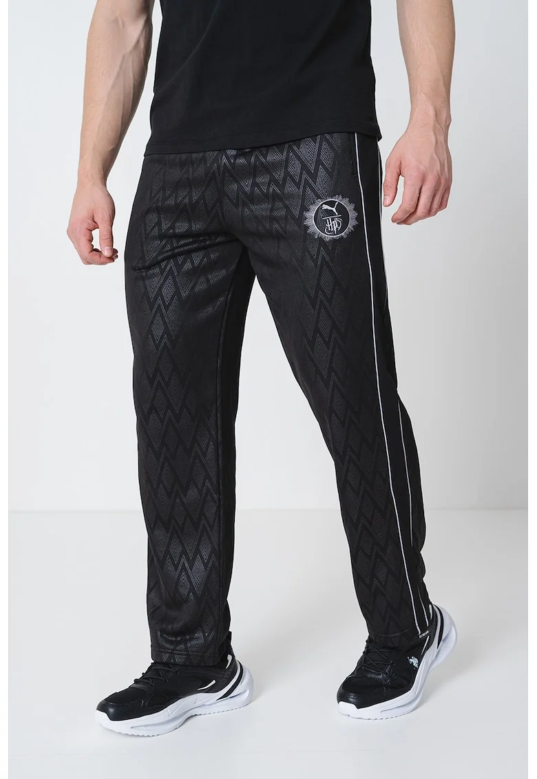 Pantaloni de trening regular fit cu logo, Negru