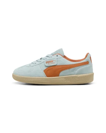 Pantofi sport Palermo de piele intoarsa si piele, Portocaliu/Albastru deschis